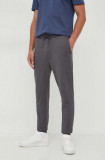 BOSS pantaloni de trening din bumbac CASUAL bărbați, culoarea gri, uni 50468448, Boss Orange