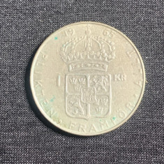 Moneda 1 coroana 1965 Suedia argint