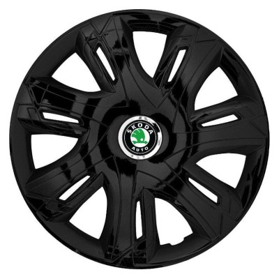 Set 4 capace roti Supernova black laquered R16 Compatibil Cu Skoda foto