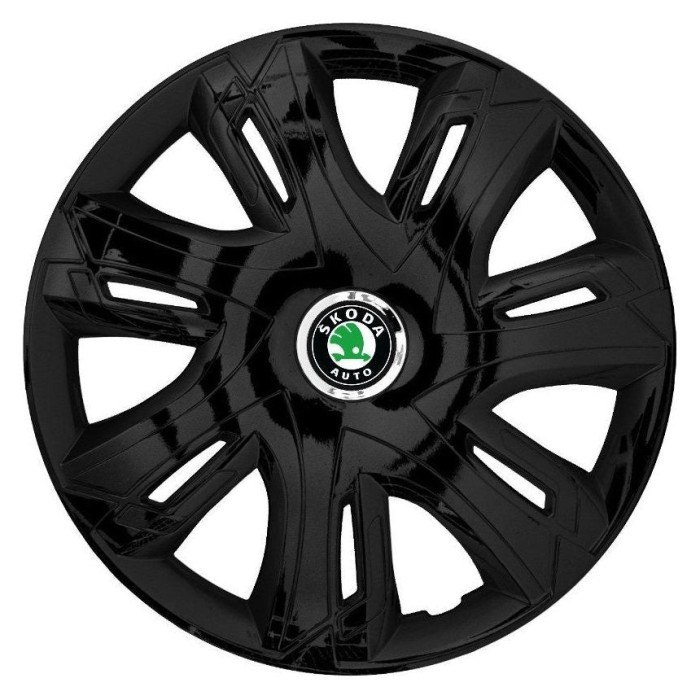 Set 4 capace roti Supernova black laquered R16 Compatibil Cu Skoda