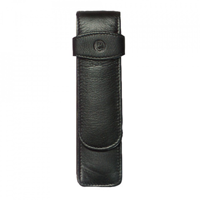Etui de piele TG21 negru, pentru 2 instrumente de scris