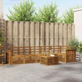 vidaXL Set canapea sectională 7 pcs natural Lemn Solid de Acacia 3374924