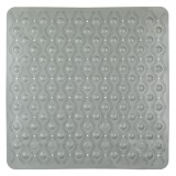 Covor Baie Antiderapant, Gri, 55x55 cm, Detalii Reliefate, Ventuze Calitate &Icirc;naltă, Oem