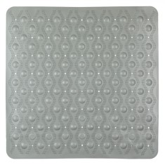 Covor Baie Antiderapant, Gri, 55x55 cm, Detalii Reliefate, Ventuze Calitate &Icirc;naltă
