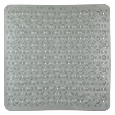 Covor Baie Antiderapant, Gri, 55x55 cm, Detalii Reliefate, Ventuze Calitate &amp;Icirc;naltă foto