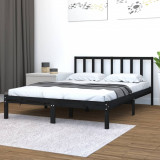 VidaXL Cadru de pat Small Double 4FT negru 120x190 cm lemn masiv pin