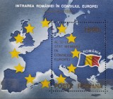 BC809, Romania 1993, colita intrarea Romaniei in Consiliul Europei