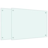 Cumpara ieftin Panou antistropi bucatarie 2 buc. alb 70x50cm sticla securizata