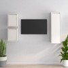 VidaXL Comode TV, 3 buc., alb, lemn masiv de pin