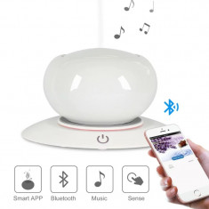 Difuzor aromaterapie smart cu ultrasunete ceramica bluetooth muzica lumina LED 7 culori V-Rising VR-WX50S 300 ml alb