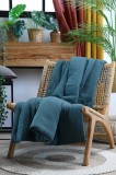 Patura Coline 180x220cm, Culoare Verde Petrol, 100% Bumbac