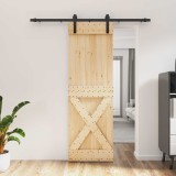 Cumpara ieftin Usa glisanta Natural si Negru 70 x 210 cm Lemn de Pin Solid