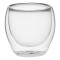 Pahar de sticlă, model cu perete dublu, culoare transparentă, capacitate 80 ml