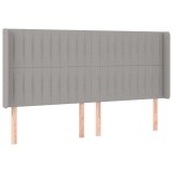 Cumpara ieftin Tablie de pat cu aripioare gri deschis 163x16x118/128 cm textil