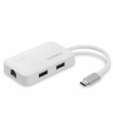 HUB USB-C - 3x USB 3.0, RJ45 Gigabit, alb, EU-4308 Edimax