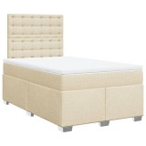Cumpara ieftin Pat continental cu saltea, crem, 120x190 cm, textil