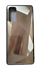 Husa silicon si acril cu textura diamant Samsung Galaxy S20 , Auriu foto