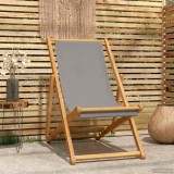 vidaXL Scaun de plajă Gri deschis Lemn solid de tec 42032664