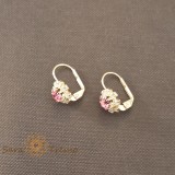 Cumpara ieftin Cercei Regina Florilor , Cristale roz placati aur 18K Brazilia