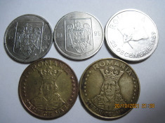 Romania (e164) &amp;#039;90 - 5 Lei 1993, 5 Lei 1995, 10 Lei 1992, 20 Lei 1991, 1992 foto