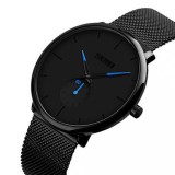 Ceas barbati Skmei Otel Bratara reglabila Quartz Analog Negru Albastru