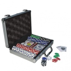 Set Joc Poker 300 Chipuri marcate valoric, cutie aluminiu tip servieta foto