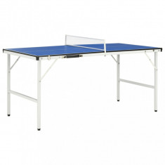 Masă de ping pong cu fileu, albastru, 152 x 76 x 66 cm