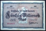 67. GERMANIA STADT BARMEN 50 MILIOANE MARCI FUNFZIG MILLIONEN MARK 15.09.1923 SR. 277