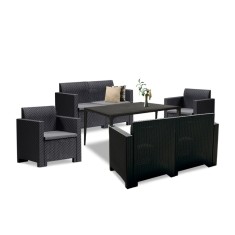 Set mobilier de grădină Nero III Big cu 6 locuri, grafit