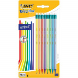 Bic Set Creioane Grafit Evolution Stripes 646 Cu Radiera 8 Buc 32521521