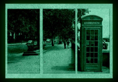 Set tablou 3 piese fosforescent Cabina telefonica Londra foto