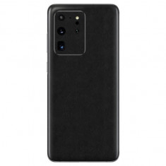 Set Folii Skin Acoperire 360 Compatibile cu Samsung Galaxy S20 Ultra (Set 2) - ApcGsm Wraps Leather Black