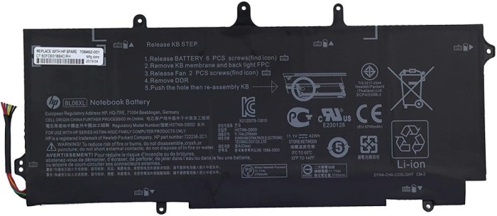 Baterie Laptop, HP, EliteBook Folio 1040 G1, 722297-001, 722236-1C1, 722236-171, HSTNN-DB5D, BL06XL, 11,1V, 3700mAh, 42Wh