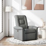 vidaXL Fotoliu rabatabil, gri &icirc;nchis, material textil