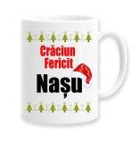 Cana alba personalizata Craciun Fericit Nasu, INOVATIX&reg;. 330ml, Oem