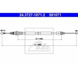 Cablu frana mana Nissan Primastar (X83); Renault Trafic 2; Opel Vivaro, Ate 24372710712, parte montare : Dreapta, Spate