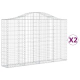 Cumpara ieftin Cosuri gabion arcuite 2 buc, 200x30x120/140 cm, fier galvanizat