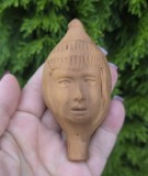 INEDIT FLUIER MIC DIN CERAMICĂ, LUCRAT MANUAL, MODEL CHIP FEMEIE