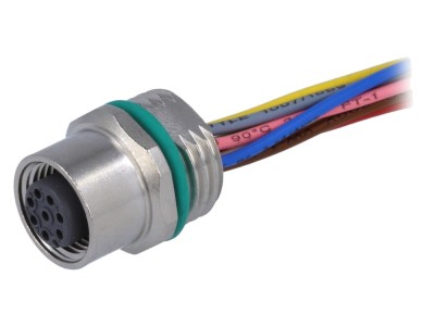 Conector M12 mamă, 8 pini, cablu foto