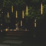 Lumini de meteoriți 8 buc. alb cald 30 cm 192 LED-uri int./ext.