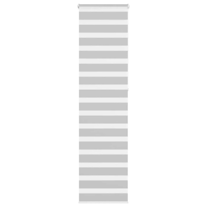 Jaluzea tip zebra gri deschis lățime țesătură 60,9 cm poliester