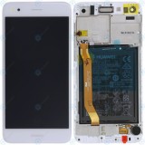 Huawei Y6 Pro 2017 Capac frontal modul display + LCD + digitizer + baterie alb 02351KQL 02351TUY