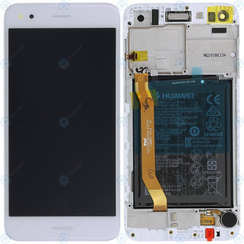 Huawei Y6 Pro 2017 Capac frontal modul display + LCD + digitizer + baterie alb 02351KQL 02351TUY foto