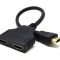 SPLITTER video GEMBIRD, split HDMI la 2 monitoare, conector 1: HDMI (T); conector 2: HDMI (M) x 2, &quot;DSP-2PH4-04&quot; (timbru verde 0.8 lei)
