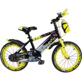 Bicicleta copii 5-7 ani, cu roti ajutatoare, Action One Genesis, 16 inch, Verde Neon