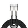 Cablu Type-C to Type-C, Super Fast Charge, 100W, 480Mbps, 20V, 5A, 2m - Baseus Cafule Series Metal (CATJK-D01) - Black