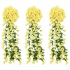 VidaXL Ghirlande de flori de Crăciun, 3 buc., galben, 85 cm 359048