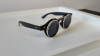 Ochelari Soare Steampunk Flip Up Rotunzi Unisex UV400 + Husa Laveta - Lentile Negre/Transparente - Auriu/Negru