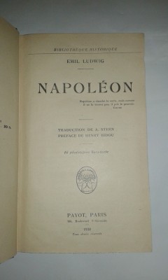 EMIL LUDWIG - NAPOLEON Ed.1930, PAYOT, PARIS, in lb.franceza foto