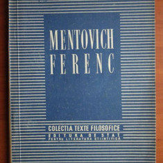 Mentovich Ferenc (colectia Texte Filozofice)